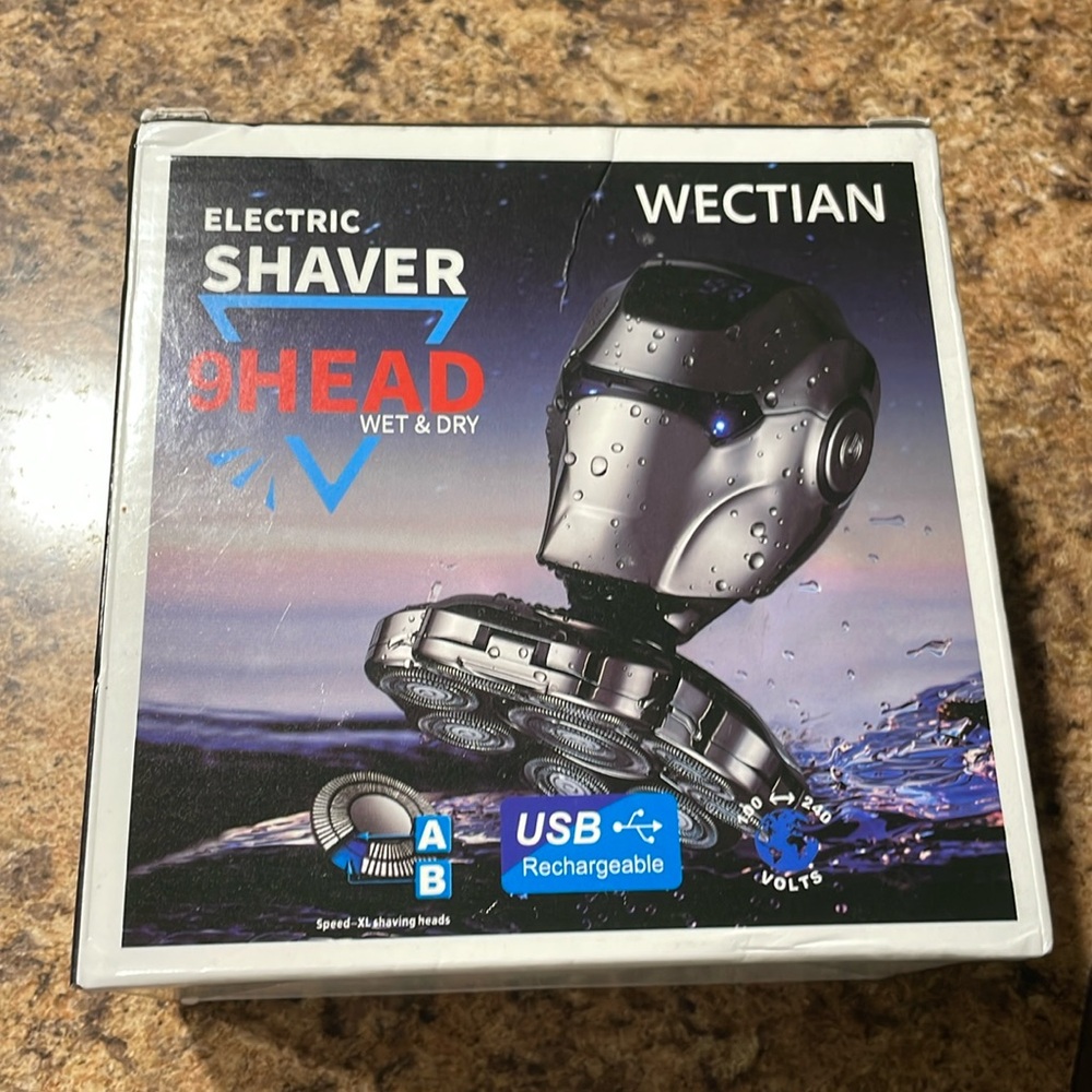 WECTIAN 9 HEAD ELECTRIC SHAVER WET DRY NEW NIB CORDLESS RECHARGEABLE